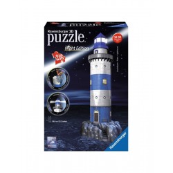 Puzzle 3D "Φάρος" Nυχτερινή 'Eκδοση Ravensburger (216 Kομμάτια)