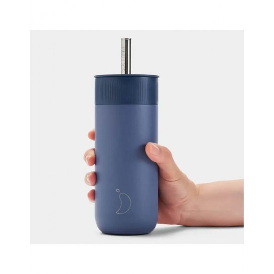 Ποτήρι Θερμός Με Καλαμάκι Chilly's Series 2 Switch Whale Blue (500 ml)