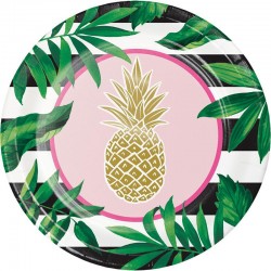 Πιάτα Μεγάλα "Pineapple Wedding" 26 cm Creative Converting (8 τεμάχια)