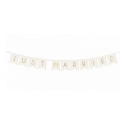 DECORATIVE WHITE WEDDING WHITE "JUST MARRIED"
