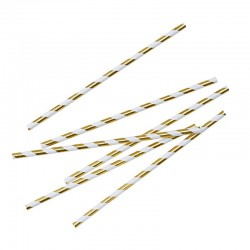 Straws With Golden Stripes