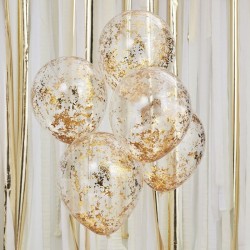 Balloons With Gold Confetti (5 Pieces) MIX-154