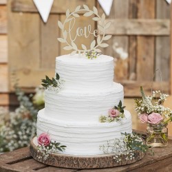 Gold Acrylic "Love" Wedding Cake
