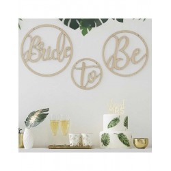 Wooden "Bride To Be" Decoration Hoops Botanical 